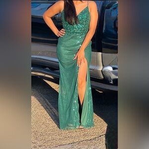 Prom Dress Emerald Green Maxi